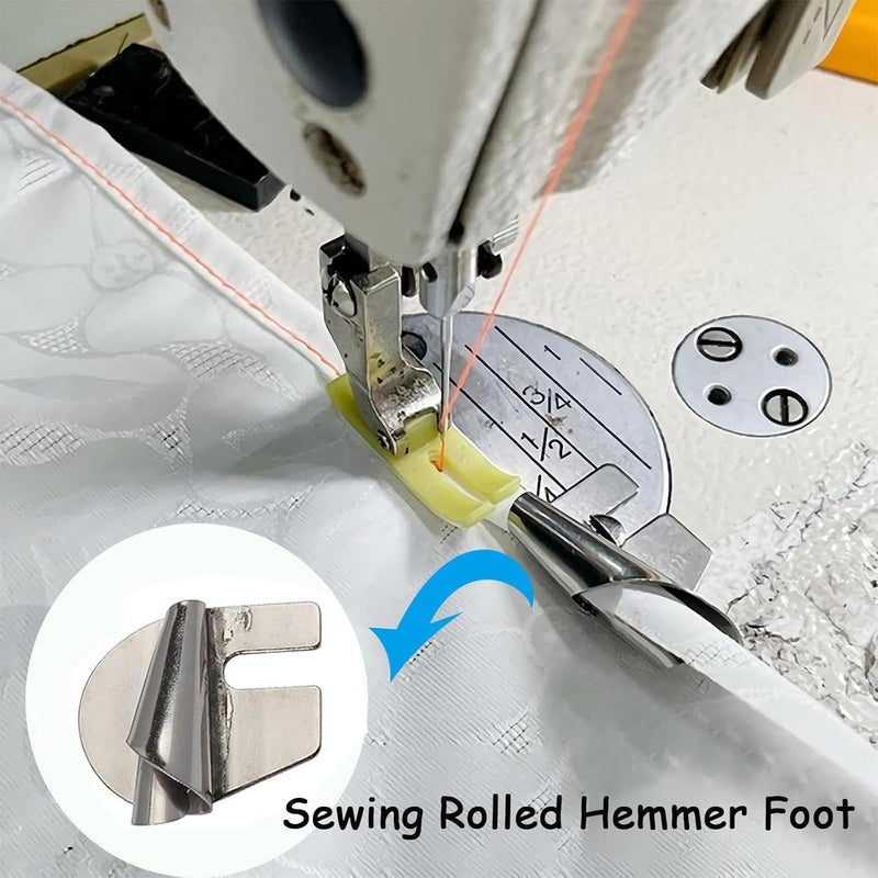 Desolio Universal Sewing Rolled Hemmer Foot - Precision Edge Stitcher-Rolled Hemmer Foot - Rolled Hem Hammer Foot for Sewing Machine (3/4/5/6MM (4Pcs)) - Image 3